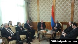 Armenia - President Serzh Sarkisian meets with the co-chairs of the OSCE Minsk Group in Yerevan, 5Nov2013.