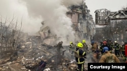 Наступствы расейскага ўдару па Палтаве сёлета ў лютым. Ілюстрацыйнае фота