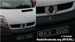 Номери мінібуса, схожі на номери Нацгвардії МВС