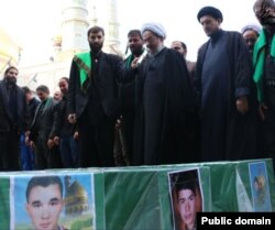 برگزاری مراسم تشییع سه شهروند افغان در قم.