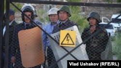 Police and security forces were girded in May for a rally against the activities at Kumtor.