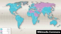 Мапа краінаў, што ўваходзяць ва Ўсясьветную Гандлёвую арганізацыю