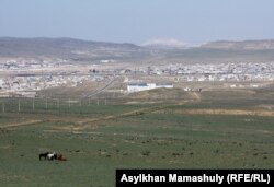 Поселок Шетпе с высоты птичьего полета.