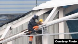 Строительные работы на объектах Универсиады 2017 года в Алматы (фото пресс-службы оргкомитета Универсиады).