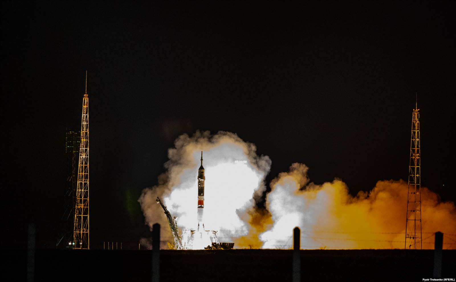 Ракета «Союз-ФГ» с кораблем «Союз МС-12» стартует с космодроме Байконур. 15 марта 2019 года.