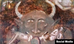 Деталь зображення Страшного суду. Джакопо да Болонья, 1350 рік