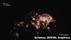 Про те, що Ахметов святкує вдома, сповіщає святковий феєрверк