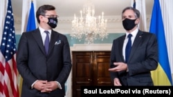Міністр закордонних справ України Дмитро Кулеба і державний секретар США Ентоні Блінкен. Вашингтон, 5 серпня 2021 року
