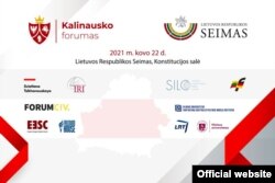 "Калиновский шеринесинин" эн белгиси. Вильнюс шаары, Литва. 2021-жылдын 22-марты.