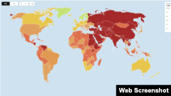 «Լրագրողներ առանց սահմանների» կազմակերպության՝ Մամուլի ազատության 2025 թվականի քարտեզը