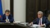 Armenia- President Serzh Sarkisian (R) and Prime Minister Karen Karapetian at a cabinet meeting in Yerevan, 29Jun2017.