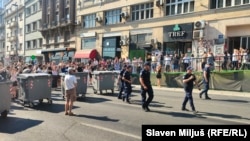 Սերբիա - Ցուցարարները փողոց են փակել մայրաքաղաք Բելգրադում, 30-ը հունիսի, 2025թ.