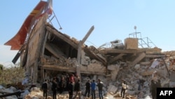 نمایی از بیمارستان «پزشکان بدون مرز» در ادلب که در حملات هوایی ارتش سوریه و روسیه به ویرانه تبدیل شده است.