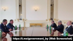 Cустрэча прэм’ер-міністра Беларусі Аляксандра Турчына з прэзыдэнтам Азэрбайджану Ільхамам Аліевым. Баку, 6 траўня 2025 году