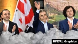 Ираклий Гарибашвили, Бидзина Иванишвили и Ираклий Кобахидзе (коллаж)
