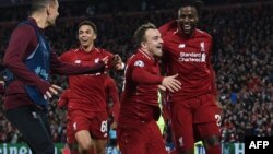 Մեծ Բրիտանիա - «Լիվերպուլ»-ը տոնում է «Բարսելոնա»-ին խփած հաղթական՝ 4-րդ գոլը, Լիվերպուլ, 7-ը մայիսի, 2019թ․