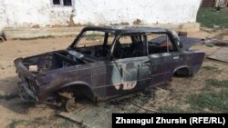 Актөбөдө өрттөнүп кеткен автоунаа, 16-июнь 2021-жыл. 