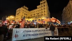 Шествие в поддержку закона MEGOBARI act в сенате США, Тбилиси, 22 марта, 2025 г.