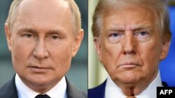  Колаж з фото президентів Росії і США