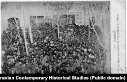 شهروندان تبریزی در بدرقه نمایندگان تبریز در نخستین دور مجلس شورای ملی