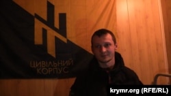 Станіслав Краснов у Чонгарі, на місці громадянської блокади Криму, фото 10 грудня 2015 року