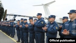 Церемония отбытия армянских специалистов в Сирию, Ереван, 8 февраля 2019 г.