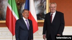 Татарстан президенты Рөстәм Миңнеханов һәм Чехия президенты Милош Земан, Прага, 10 май 2016