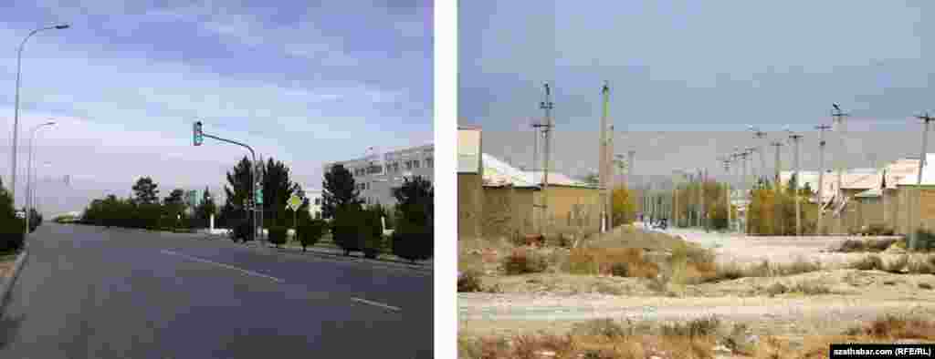 Çepde: Babarabyň ýollary; Sagda: Mänäniň ýollary.