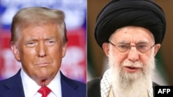 علی خامنه‌ای، رهبر جمهوری اسلامی. دونالد ترامپ، رئیس جمهوری آمریکا