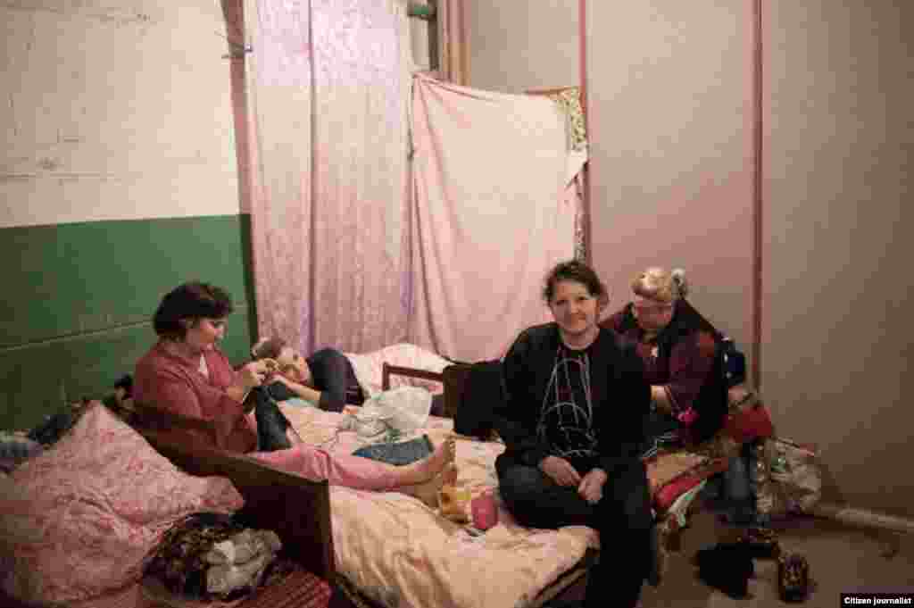 Donetsk, Ukrain. A bomb shelter in Petrovsky district.