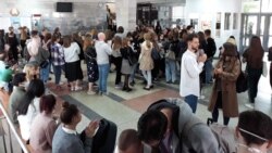 Пратэст студэнтаў Лінгвістычнага ўнівэрсытэту ў Менску