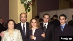 Armenia -- Former President Robert Kocharian with his wife and children.