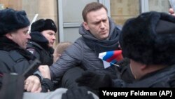 Ռուսաստան - Ոստիկանները ձերբակալում են ընդդիմադիր գործիչ Ալեքսեյ Նավալնուն, Մոսկվա, 28-ը հունվարի, 2018թ․