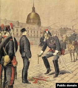 طرحی که موضوع آن خلع درجه آلفرد دریفوس است