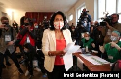 حضور رئیس‌جمهور گرجستان در انتخابات پارلمانی ۳۱ اکتبر