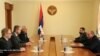 Nagorno Karabakh - Bako Sahakian (F from R), president of Nagorno Karabakh, meets with Matthias Wilkes (C, L), chief executive of the Bergstrasse district in the German state of Hesse, Stepanakert, 04Apr2013.