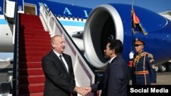 Armenia- President Ilham Aliyev arrives on a working visit to Egypt, Sharm el Sheikh, Oct13, 2025