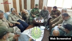 تصویر منتشر شده از حضور قاسم سلیمانی در میان رهبران حشید شعبی در فلوجه 