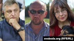 Фігуранты так званай «групы Аўтуховіча» Мікалай Аўтуховіч, Уладзімер Гундар, Вольга Маёрава