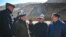 Kyrgyz Energy Minister Doskul Bekmurzaev (second from right) is shown inspecting the Kara-Keche coal mine in the Naryn region in October 2021.
