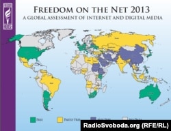 Карта світу з показниками свободи інтернету