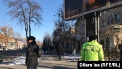 Поліція на місці планованого мітингу у Шимкенті, Казахстан, 16 грудня 2019 року