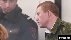 Armenia - Valery Permyakov, a Russian soldier, stands trial on charges of murdering an Armenian family of seven in Gyumri, 18Jan2016.