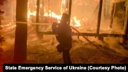 Ուկրաինա - Խարկովի մարզում ռուսական զինուժի հարվածին հաջորդած հրդեհը, 12ը հոկտեմբերի, 2025թ.