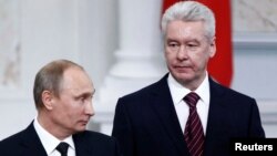 Новообраний мер Москви Сергій Собянін і президент Росії Володимир Путін на інавгурації, 12 вересня 2013 року