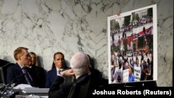 Камітэт Сэнату ЗША па выведцы падчас слуханьняў аб умяшаньні Расеі ў выбары. 1 лістапада 2017.