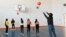 Armenia - Children play basketball at a school in the town of Gavar, March 9, 2021.