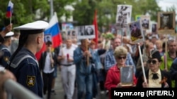 Aqyarda "Ölümsiz polk" aktsiyası, mayıs 9, 2018 senesi