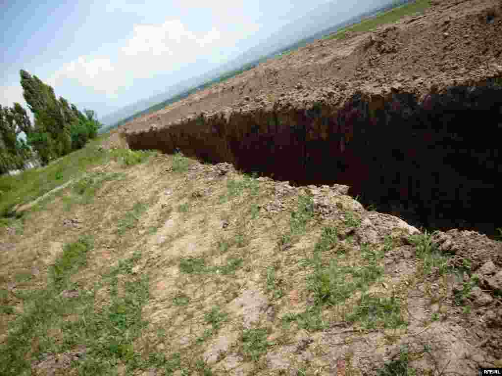 Гувоҳларга кўра¸ ўзбек томони қзиëтган хандақнинг эни ва чуқурлиги камида 3 метр келади. - Гувоҳларга кўра¸ ўзбек томони қзиëтган хандақнинг эни ва чуқурлиги камида 3 метр келади.