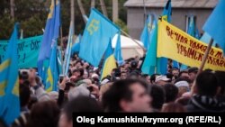 Крым татарларынын нааразылык акциясы.  Симферополь, 18-май,2014-жыл